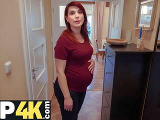 DEBT4k&period; Bank agent gives pregnant MILF delay in exchange for quick xxx film