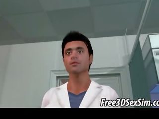 Gagged 3D cartoon diva getting fucked by her Dr.
