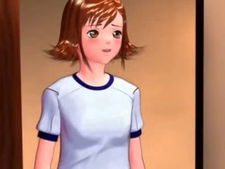 Bonded anime gymnasta submitted na sexuální škádlení
