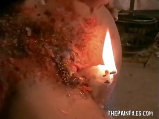 Kinky Crystels exceptional wax punishment and self torturing bdsm of english fetish mode